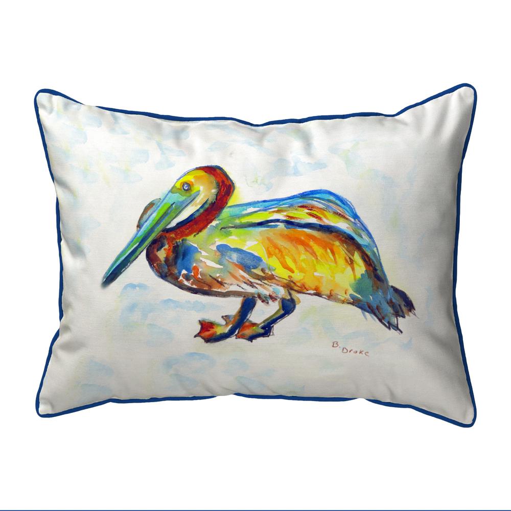 Gertrude Pelican Small Indoor/Outdoor Pillow 11x14. Picture 1