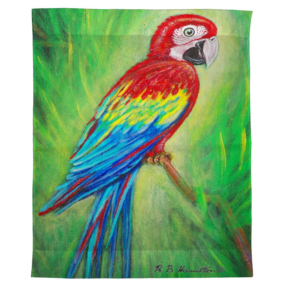 Red Macaw Outdoor Wall Hanging 24x30. Picture 1