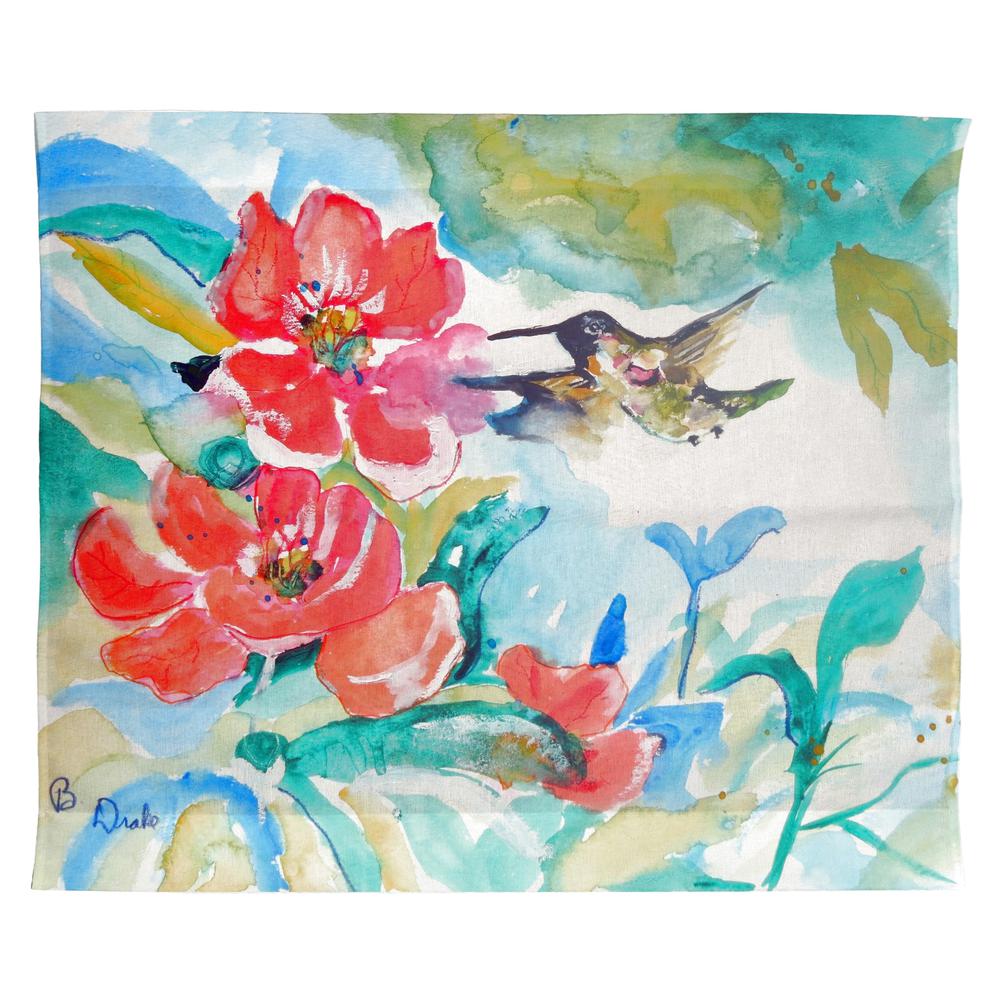 Hummingbird & Red Flower Wall Hanging 24x30. Picture 1