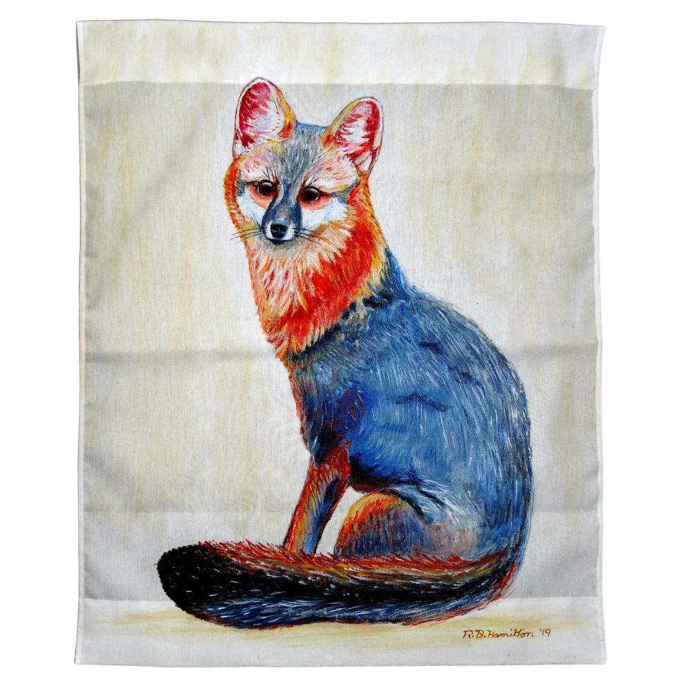 Gray Fox Outdoor Wall Hanging 24x30. Picture 1