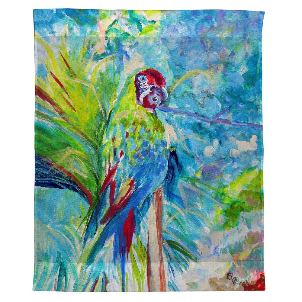 Green Parrot II Outdoor Wall Hanging 24x30. Picture 1