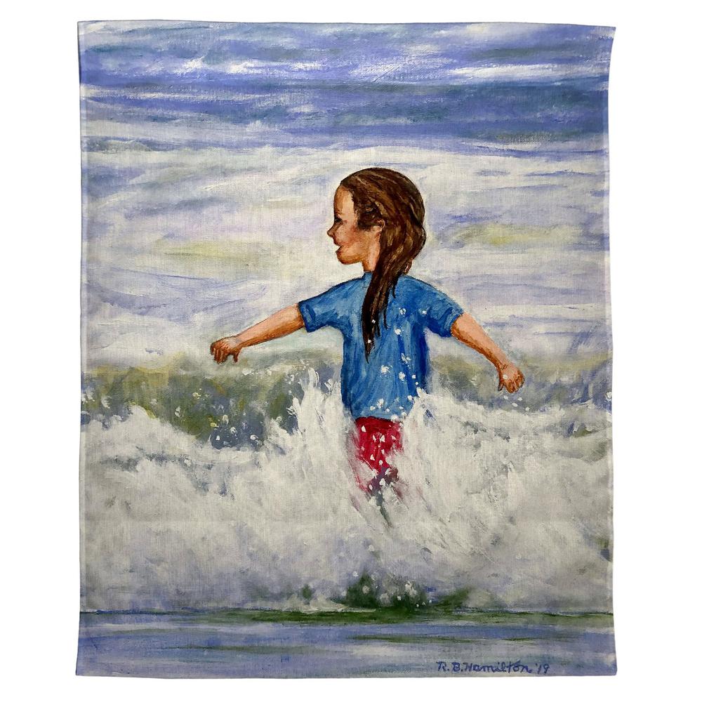 Girl in Surf Wall Hanging 24x30. Picture 1