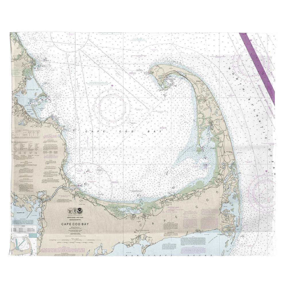 Cape Cod Bay, MA Nautical Map Wall Hanging 24x30. Picture 1