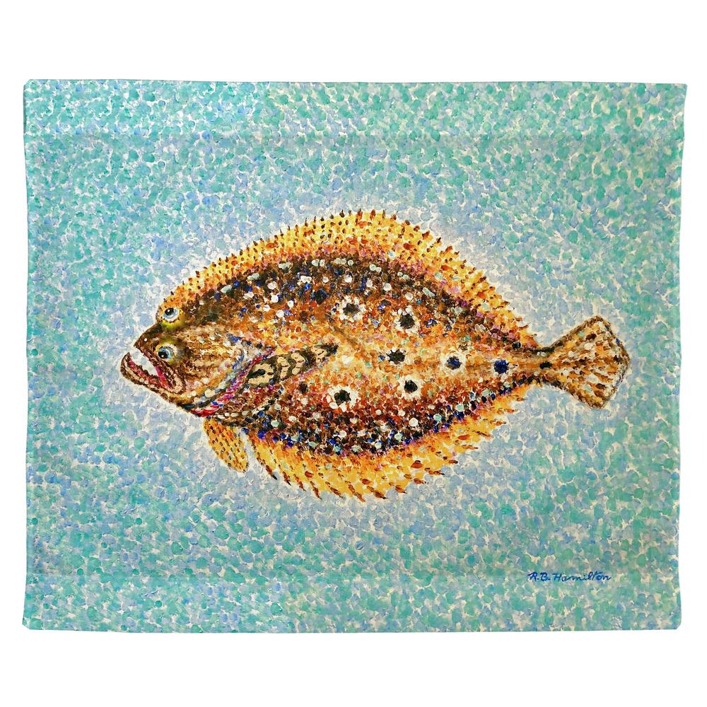 Pointillist Flounder Outdoor Wall Hanging 24x30. Picture 1