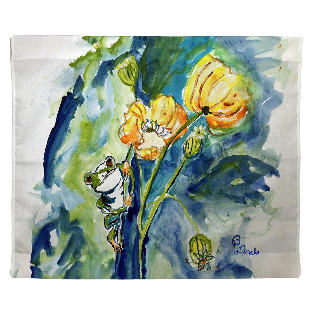 Frog & Flower Outdoor Wall Hanging 24x30. Picture 1
