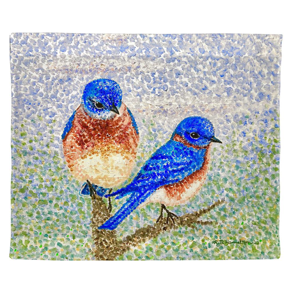 Two Blue Birds Outdoor Wall Hanging 24x30. Picture 1