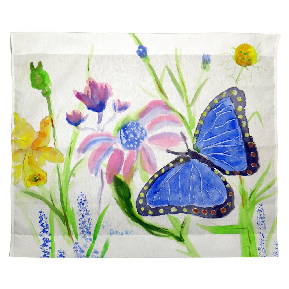 Betsy's Blue Morpho Outdoor Wall Hanging 24x30. Picture 1