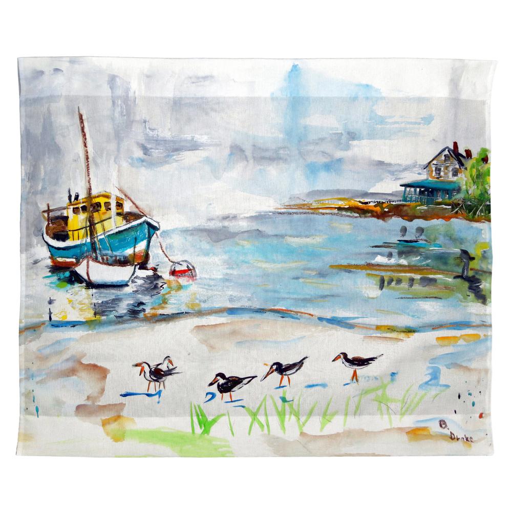 Boats & Sandpipers Outdoor Wall Hanging 24x30. Picture 1