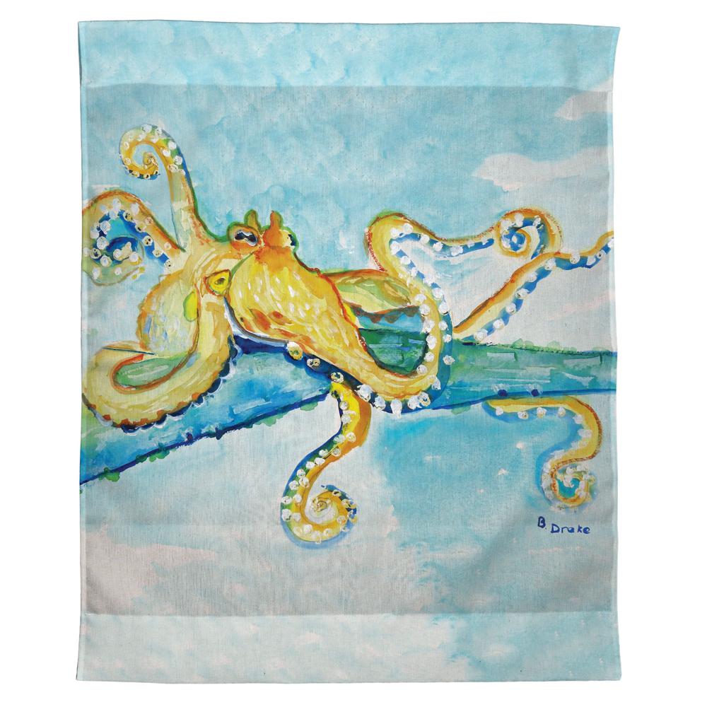 Gold Octopus Outdoor Wall Hanging 24x30. Picture 1