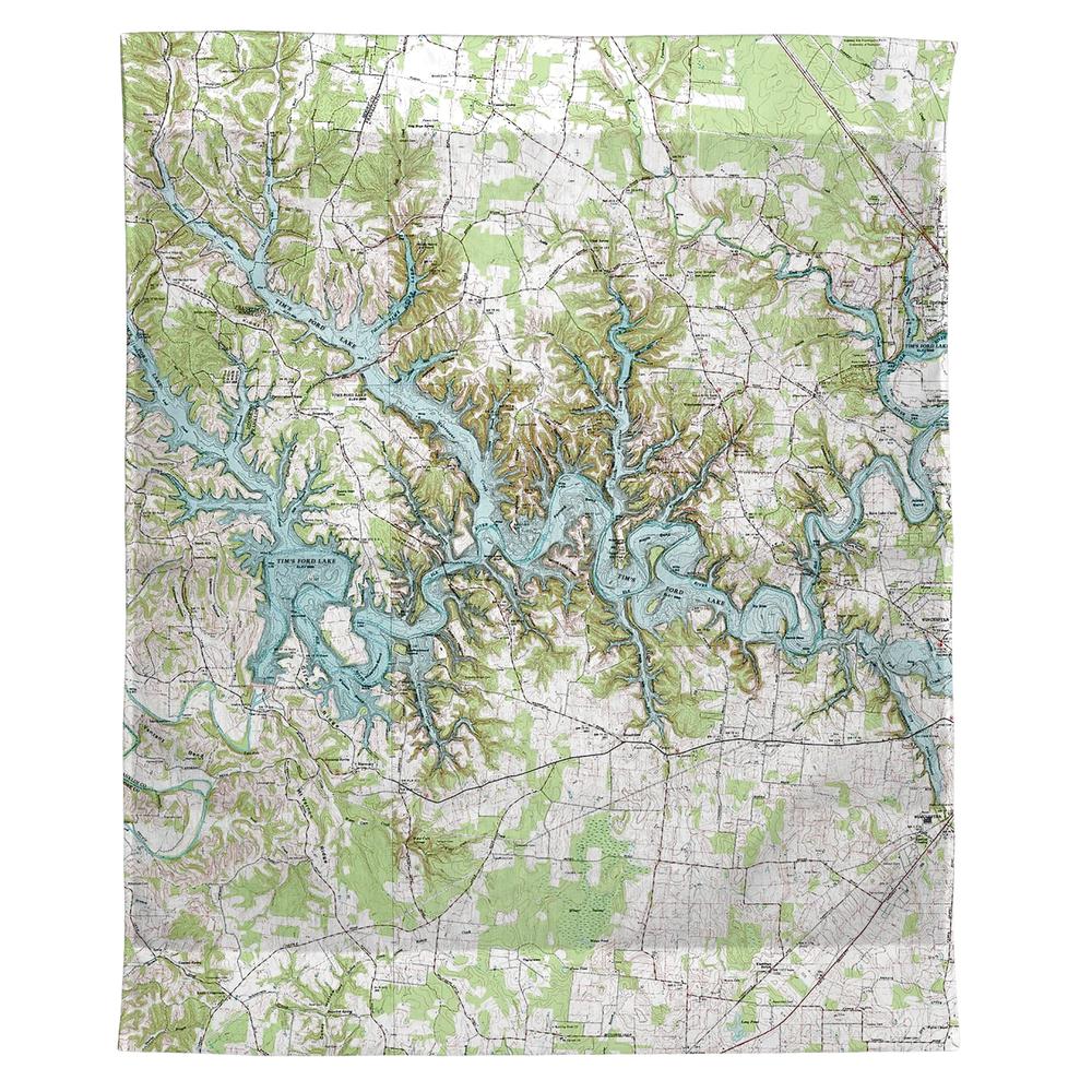 Tims Ford Lake, TN Nautical Map Wall Hanging 24x30. Picture 1