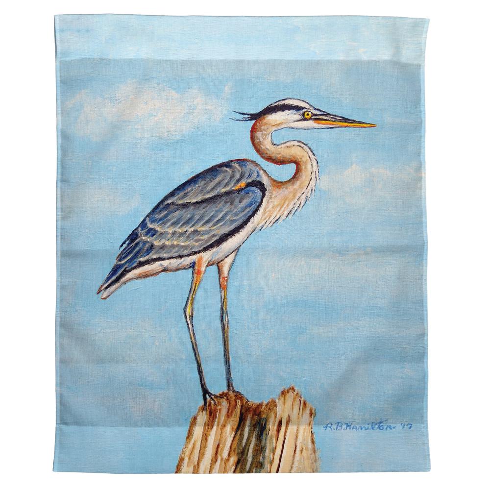 Blue Heron on Stump Outdoor Wall Hanging 24x30. Picture 1