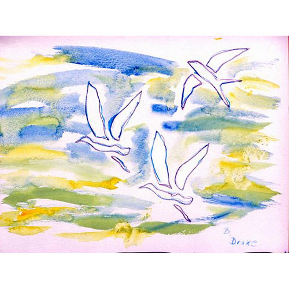 Three Gulls Outdoor Wall Hanging 24x30. Picture 1
