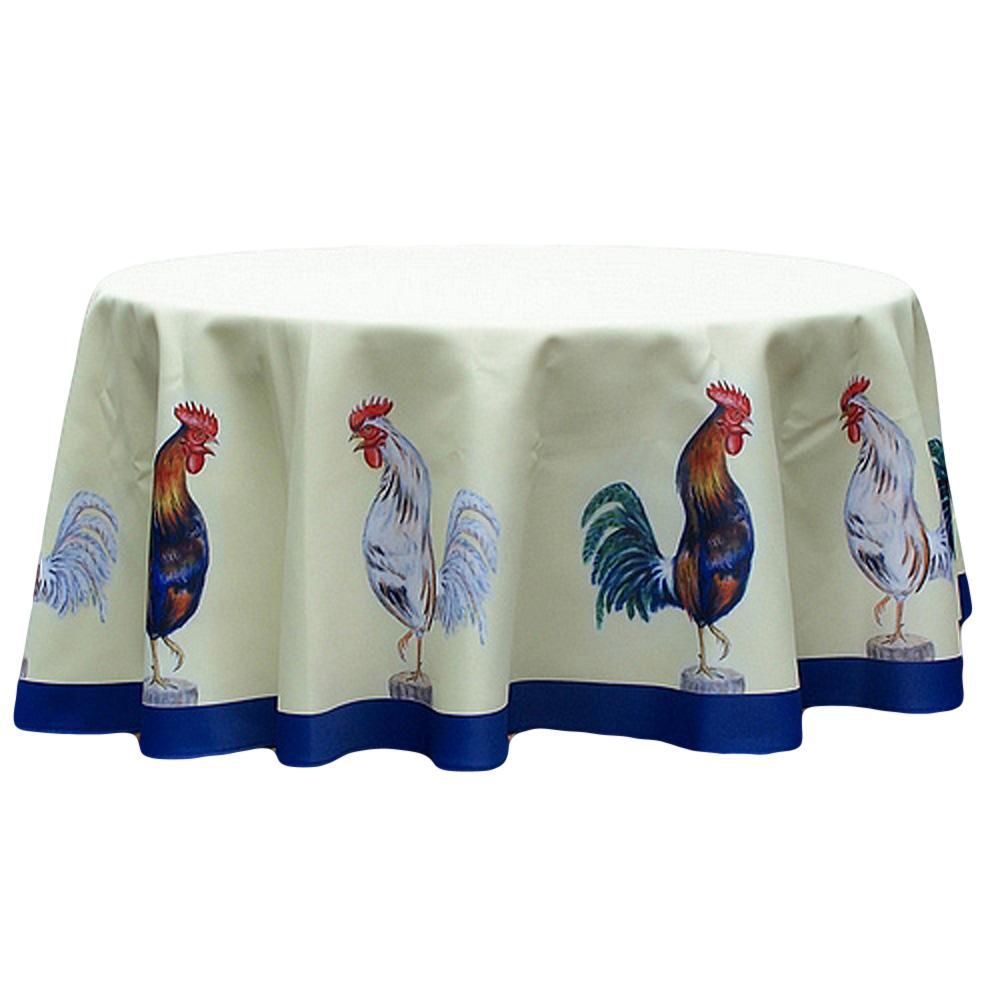 Rooster Round Table Cloth 58. Picture 1