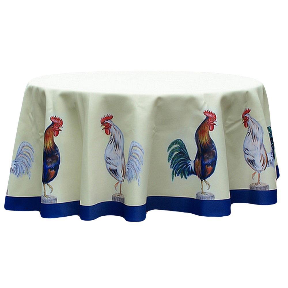 Rooster Round Table Cloth 68. Picture 1