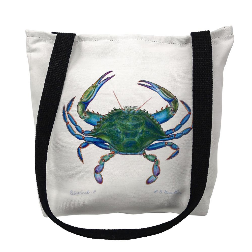 Male Blue Crab Large Tote Bag 18x18. Picture 1