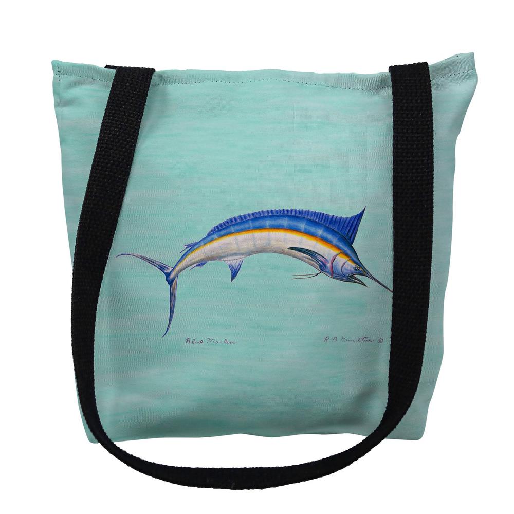 Blue Marlin - Teal Small Tote Bag 13x13. Picture 1