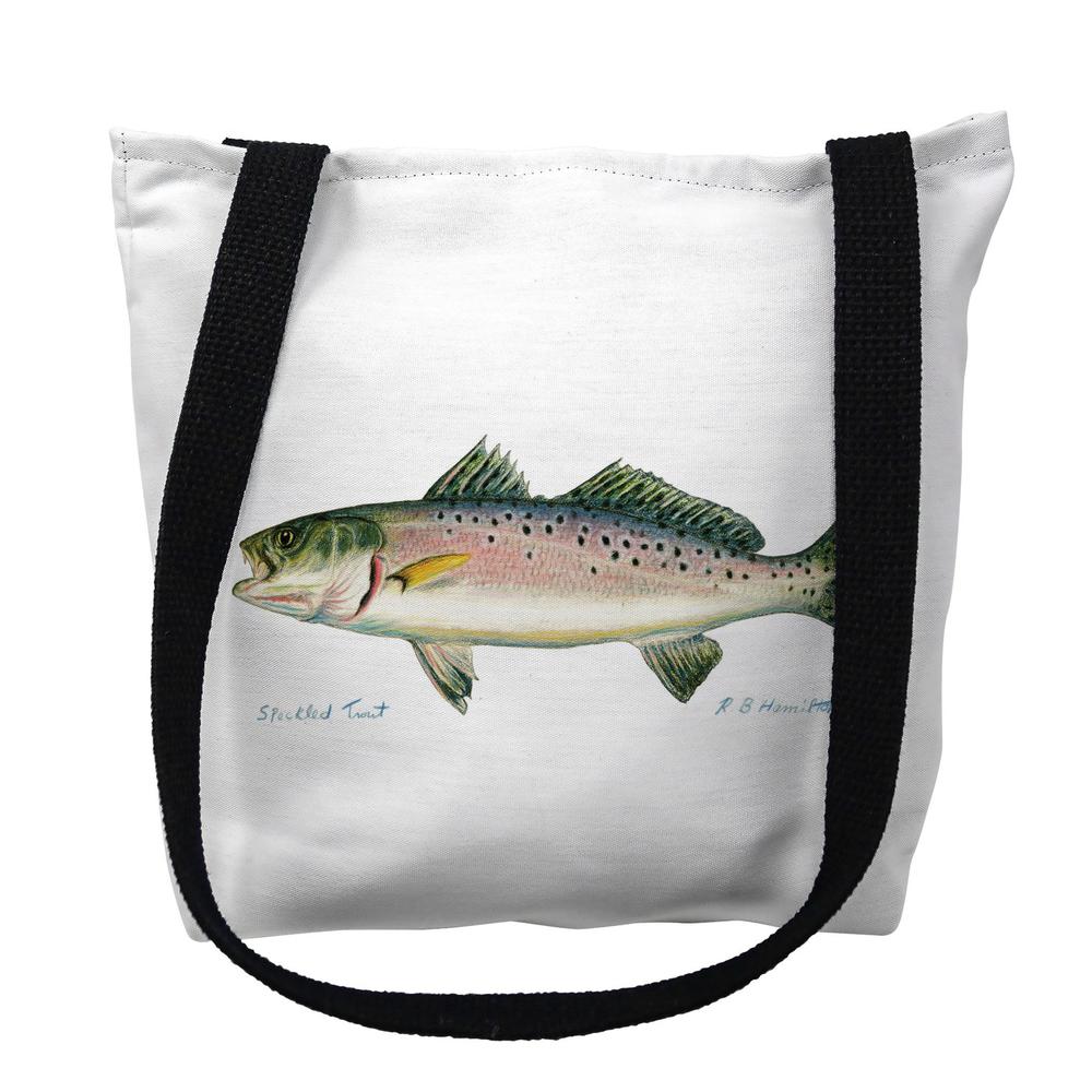 Speckled Trout Left Small Tote Bag 13x13. Picture 1