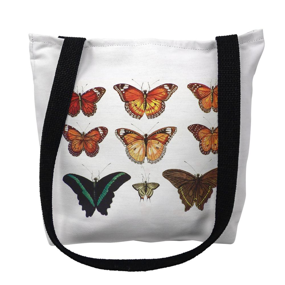 Orange Butterflies Large Tote Bag 18x18. Picture 1