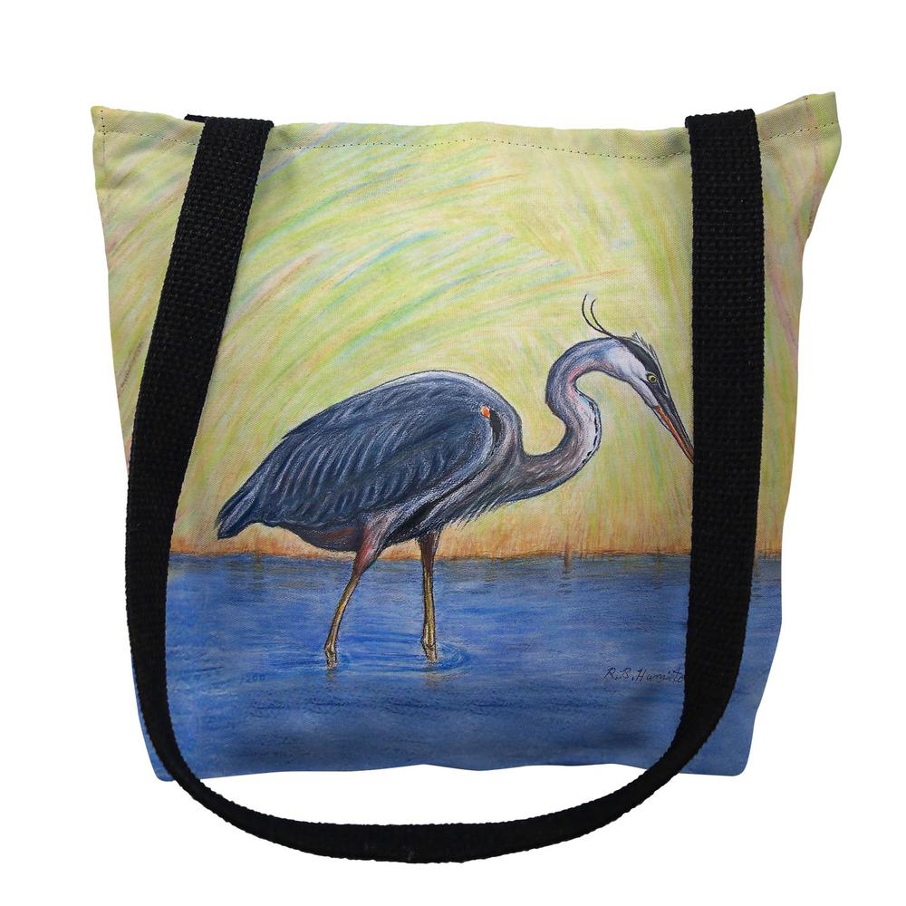 Blue Heron Small Tote Bag 13x13. Picture 1