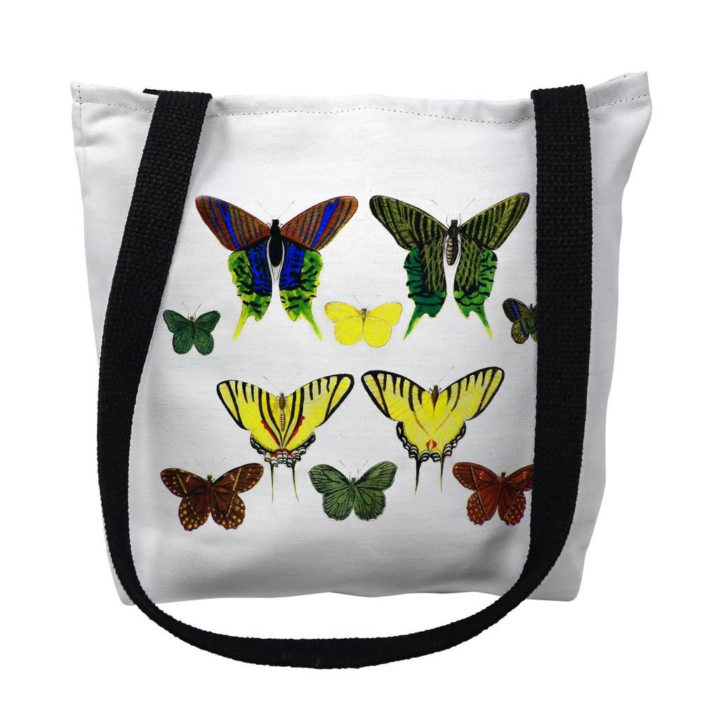 Green Butterflies Large Tote Bag 18x18. Picture 1