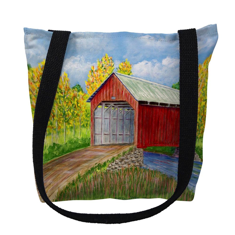 Dick's Covered Bridge Large Tote Bag 18x18. Picture 1