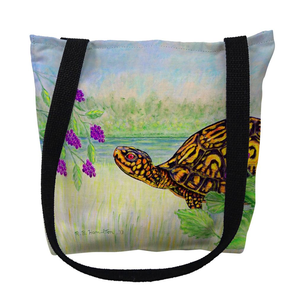 Turtle & Berries Medium Tote Bag 16x16. Picture 1