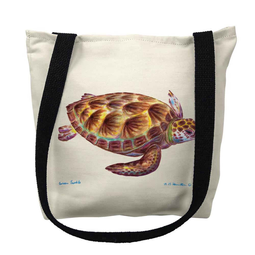 Green Sea Turtle Small Tote Bag 13x13. Picture 1