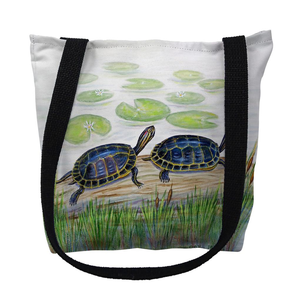 Two Turtles Large Tote Bag 18x18. Picture 1