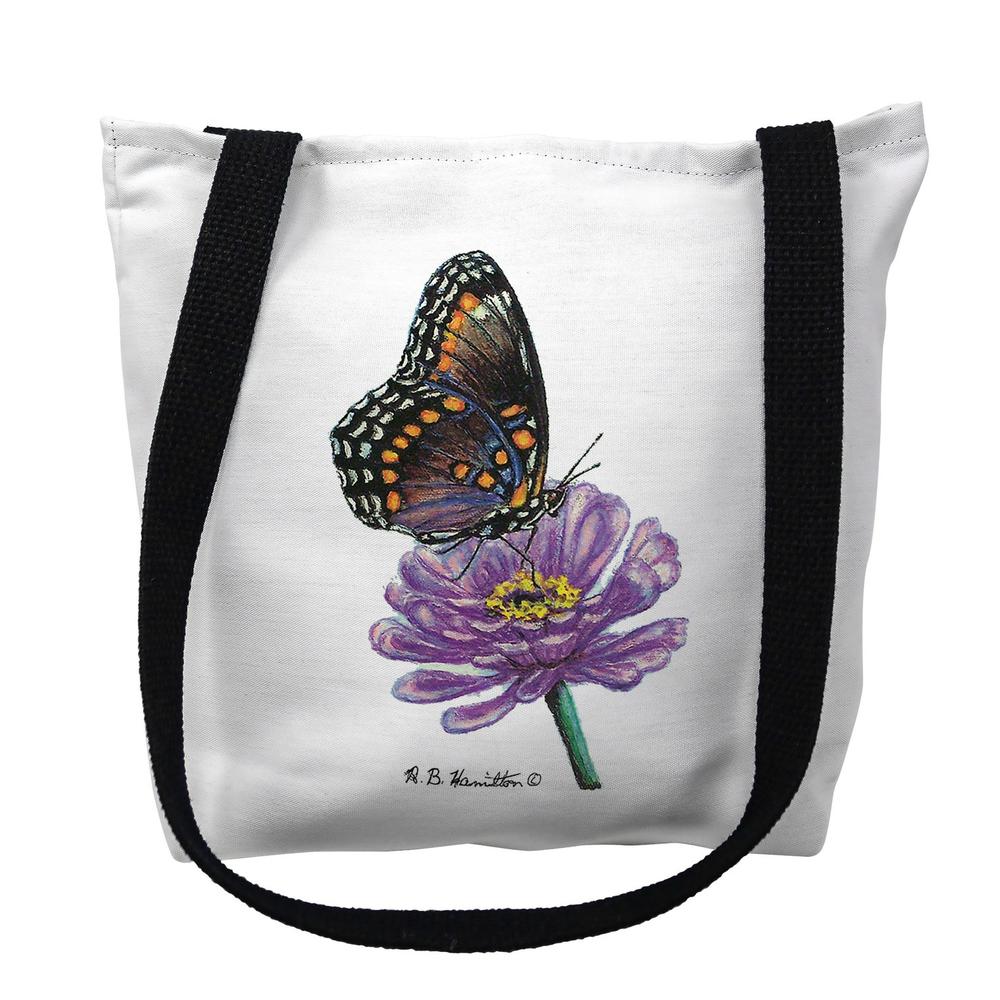 Red Spotted Purple Butterfly Large Tote Bag 18x18. Picture 1