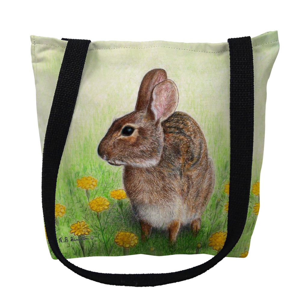 Rabbit Left Large Tote Bag 18x18. Picture 1