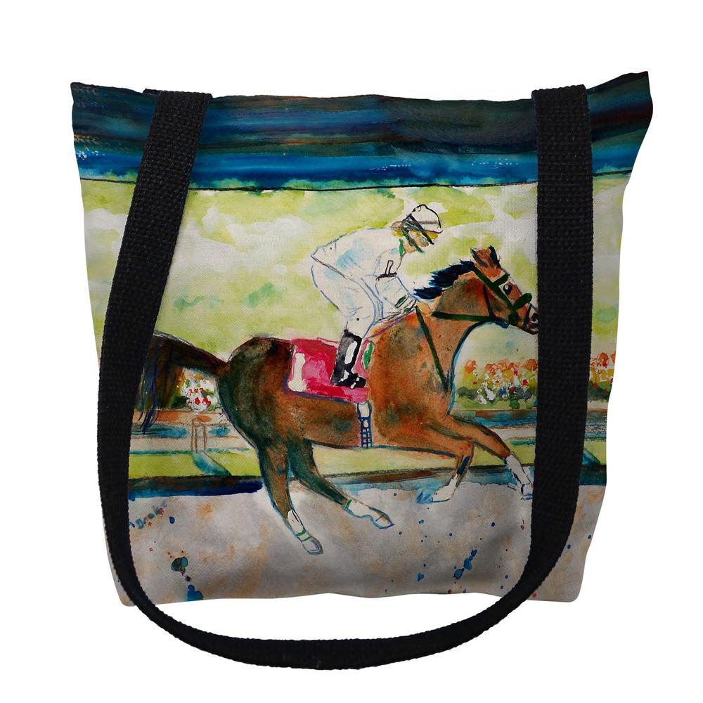 Racing Horse Large Tote Bag 18x18. Picture 1