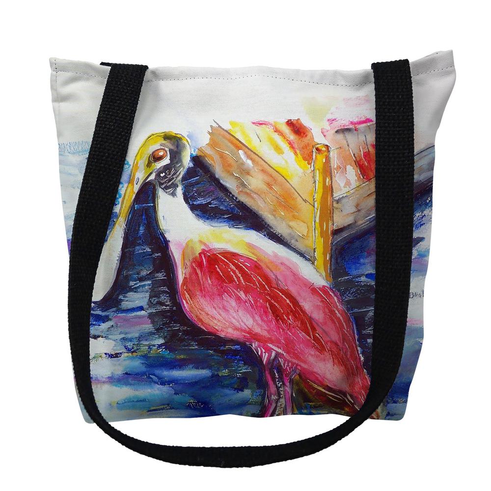 Spoonbill Small Tote Bag 13x13. Picture 1
