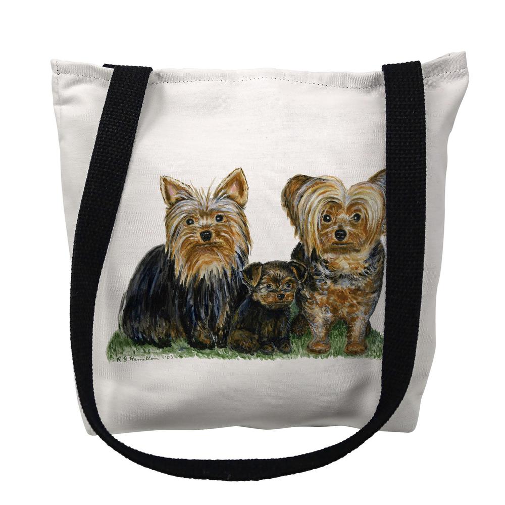 Yorkies Large Tote Bag 18x18. Picture 1