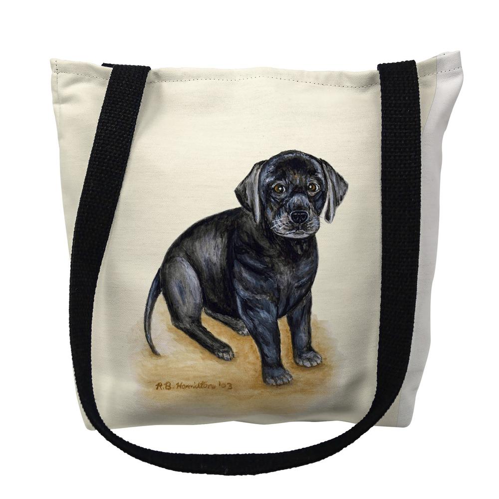 Black Lab Large Tote Bag 18x18. Picture 1