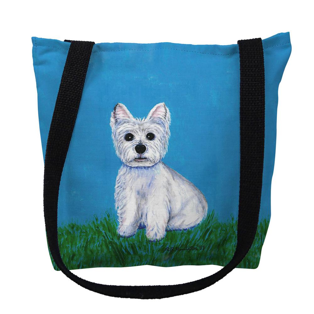 Westie Large Tote Bag 18x18. Picture 1