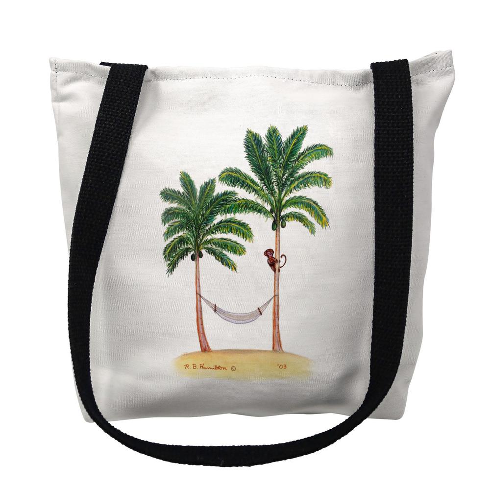Palm Trees & Monkey Small Tote Bag 13x13. Picture 1