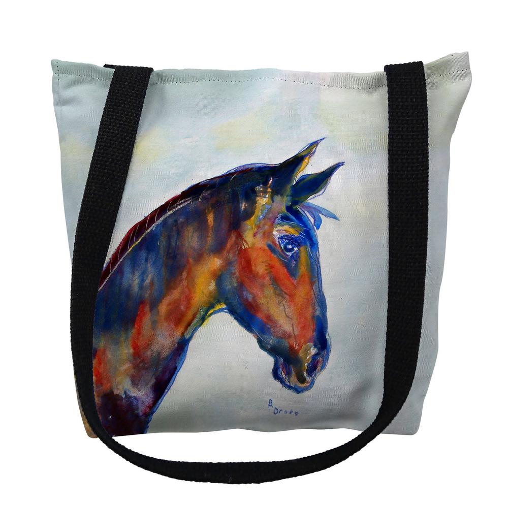 Blue Horse Medium Tote Bag 16x16. Picture 1