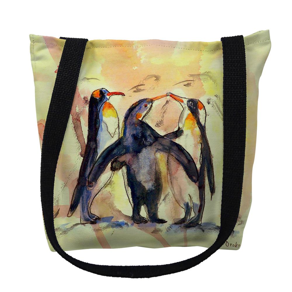 Penguins Large Tote Bag 18x18. Picture 1