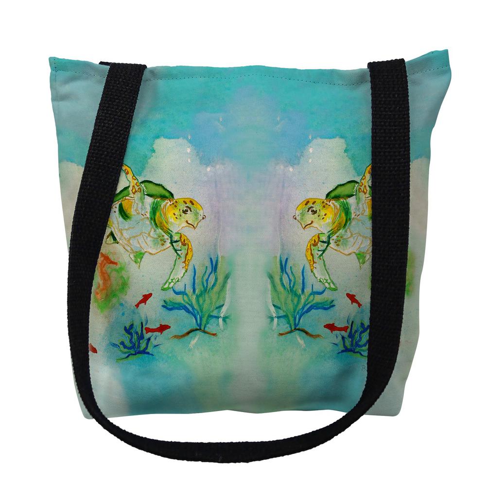 Betsy's Sea Turtle Large Tote Bag 18x18. Picture 1