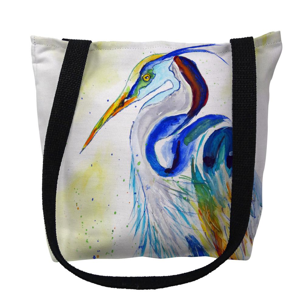 Watercolor Heron Small Tote Bag 13x13. Picture 1