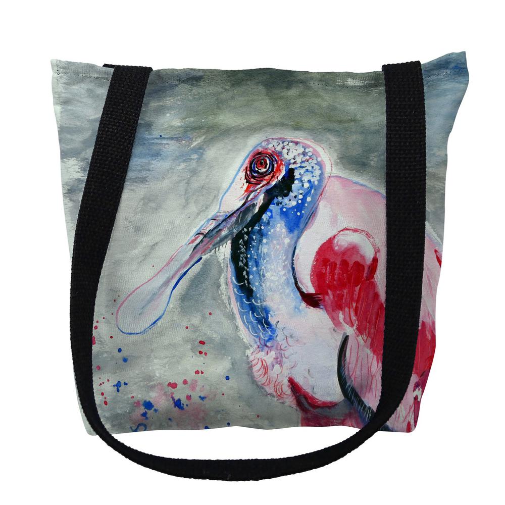 Amelia Spoonbill Large Tote Bag 18x18. Picture 1