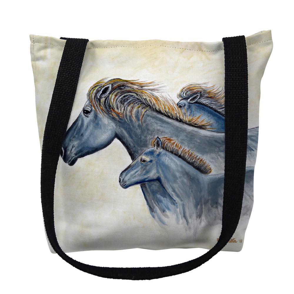 Wild Horses Large Tote Bag 18x18. Picture 1