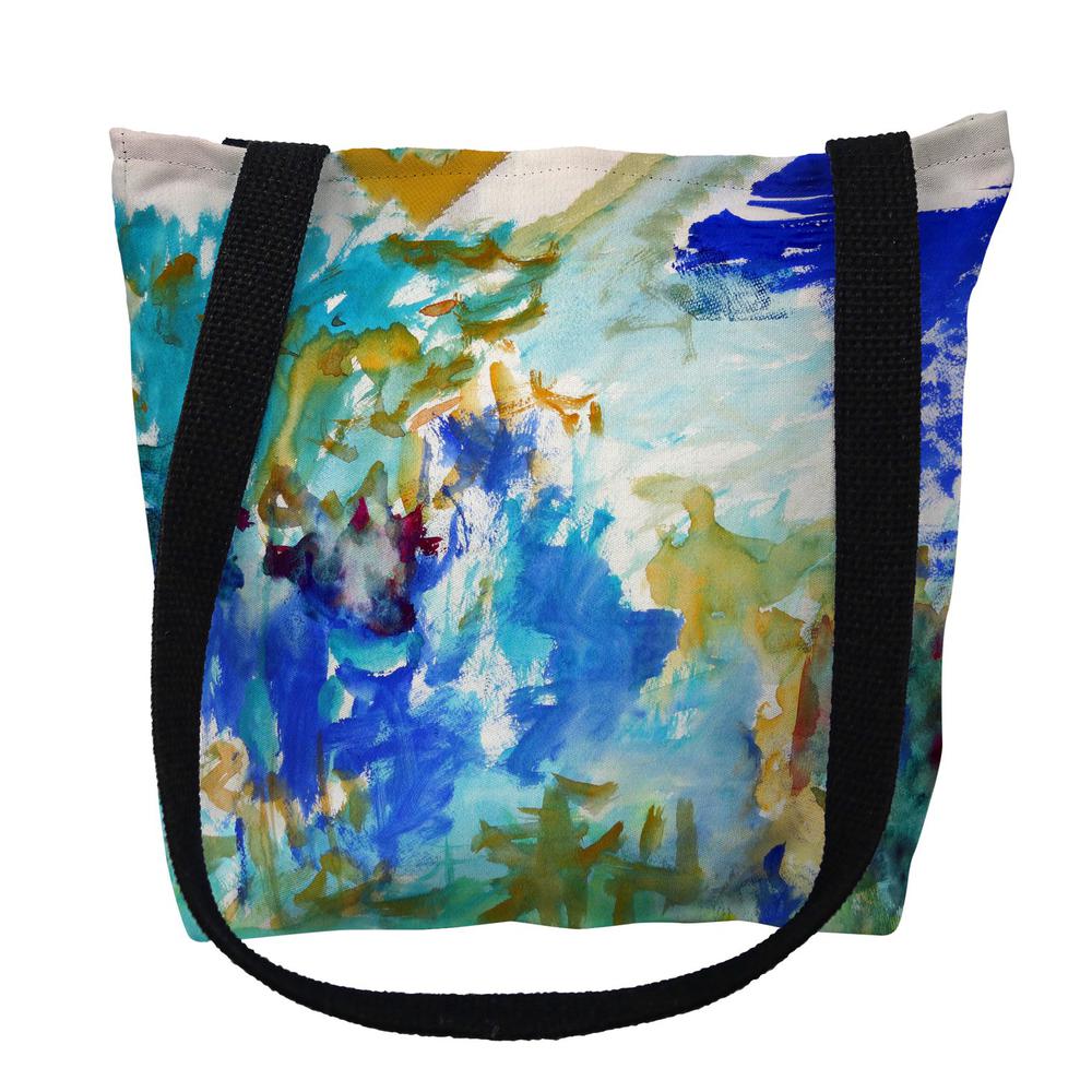 Abstract Blue Large Tote Bag 18x18. Picture 1