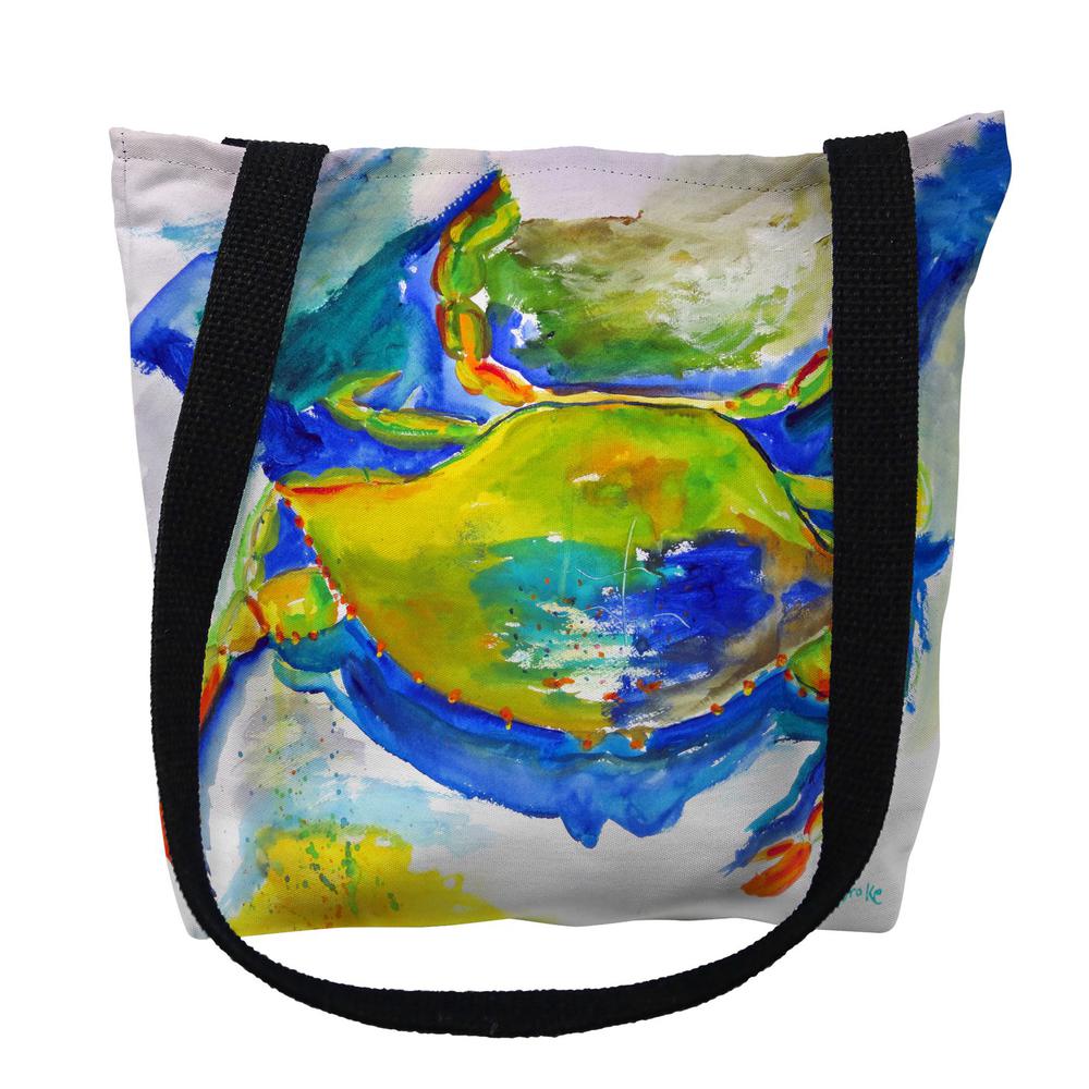 Blue & Yellow Crab Large Tote Bag 18x18. Picture 1