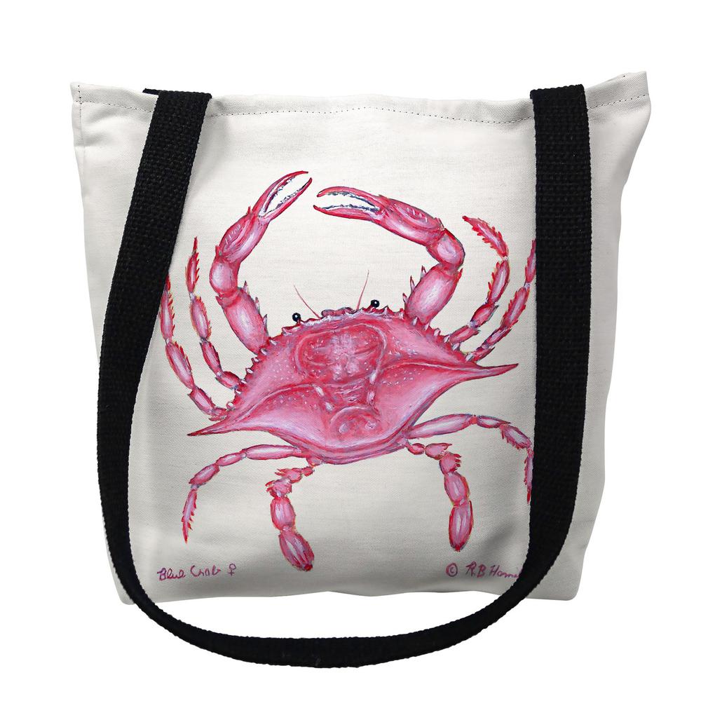 Pink Crab Medium Tote Bag 16x16. Picture 1