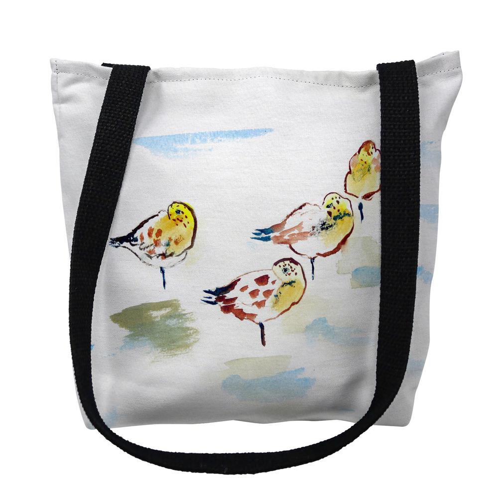 Four Sanderlings Large Tote Bag 18x18. Picture 1