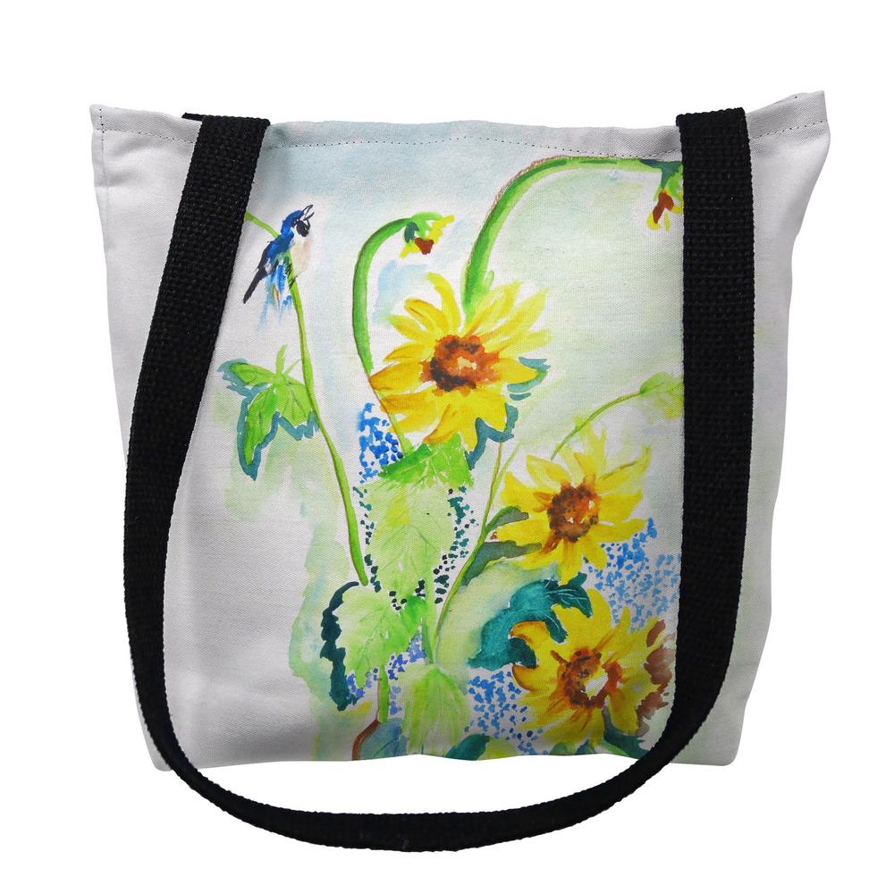 Sunflower & Bird Large Tote Bag 18x18. Picture 1