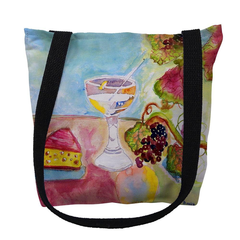 Wine & Cheese Large Tote Bag 18x18. Picture 1
