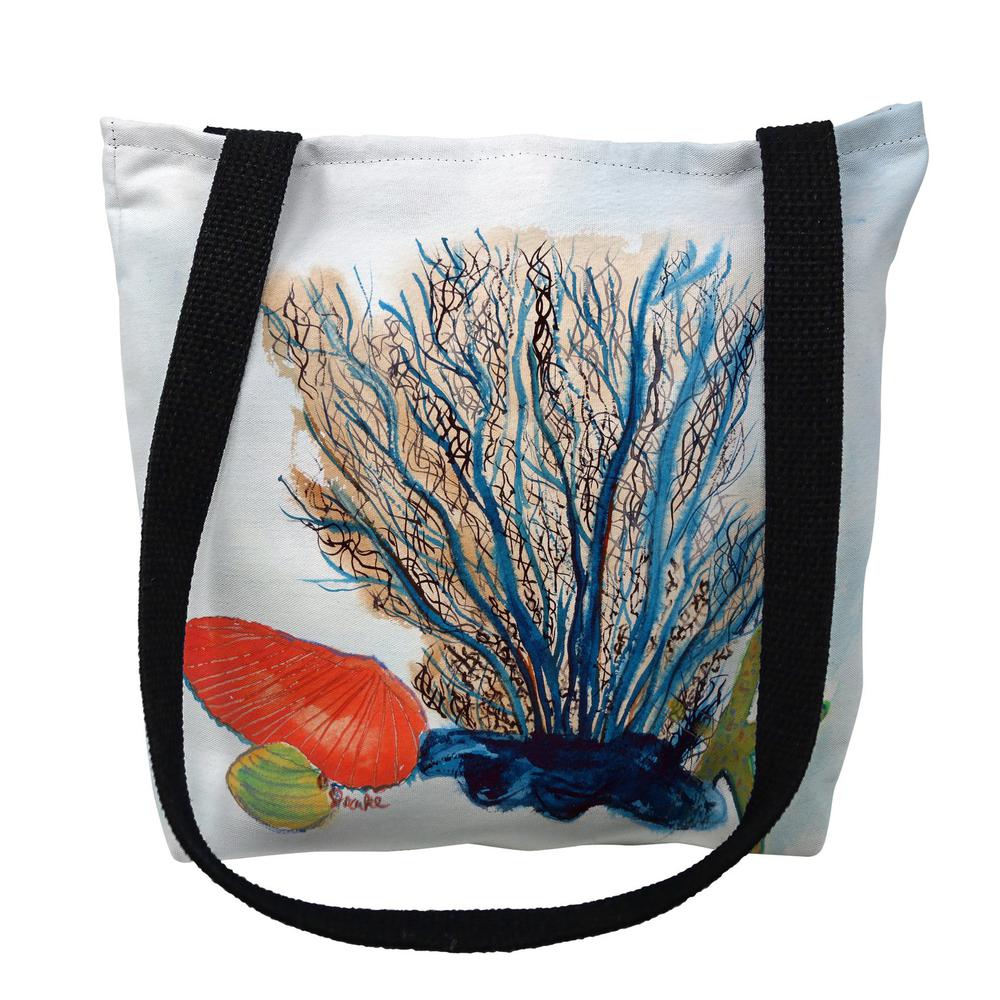 Coral & Shells Small Tote Bag 13x13. Picture 1