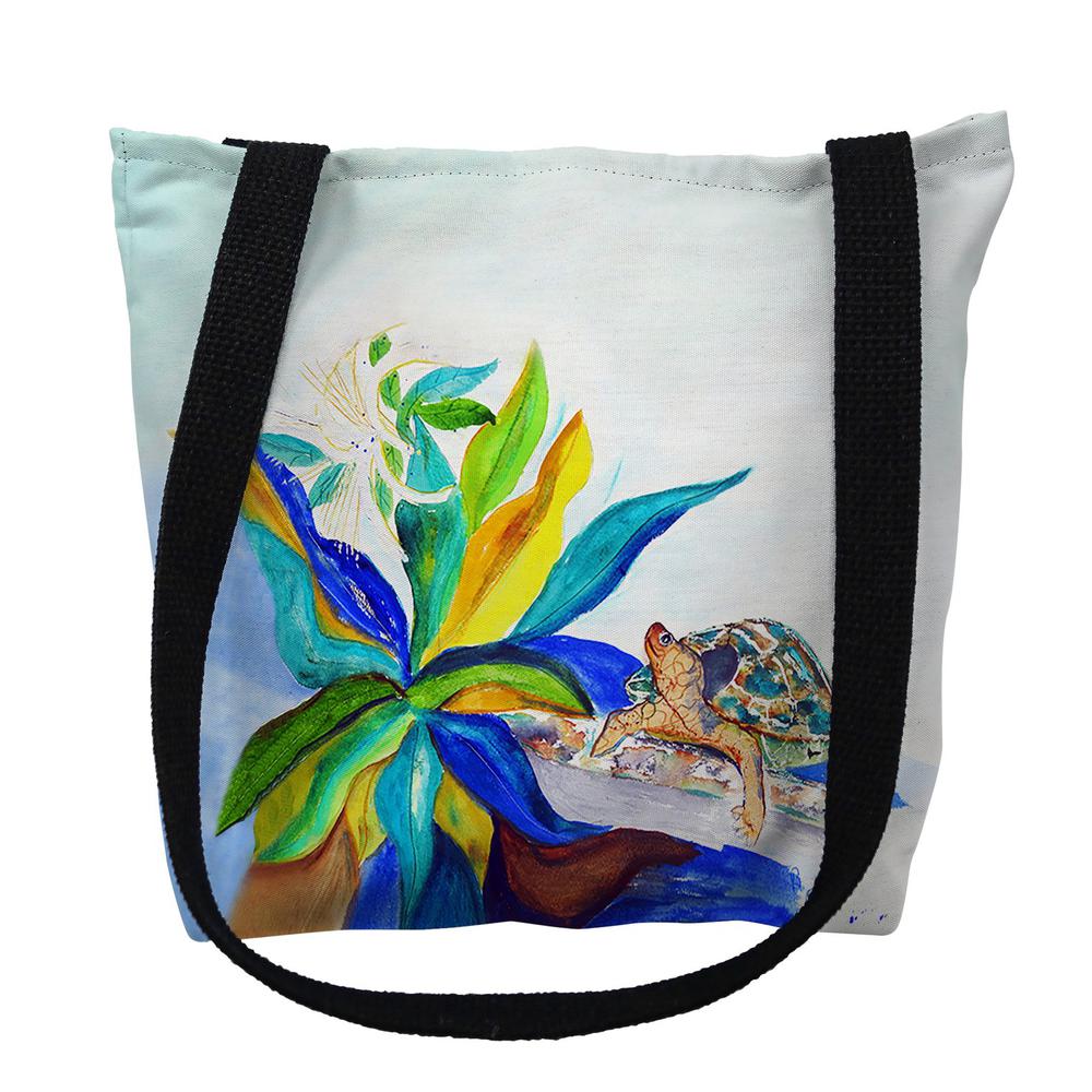 Turtle & Lily Medium Tote Bag 16x16. Picture 1